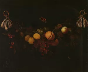 Festoon of Fruits by Johannes Borman Oil Painting