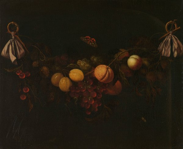 Festoon of Fruits  by Johannes Borman - Hand-Painted Oil Painting Reproduction