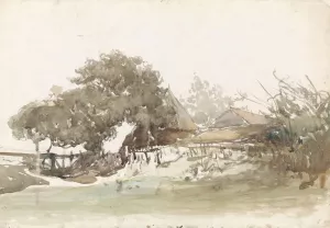 Boerderijen te Waalsdorp by Johannes Bosboom Oil Painting