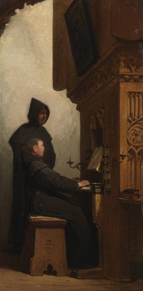Een orgelspelende en zingende monnik by Johannes Bosboom Oil Painting