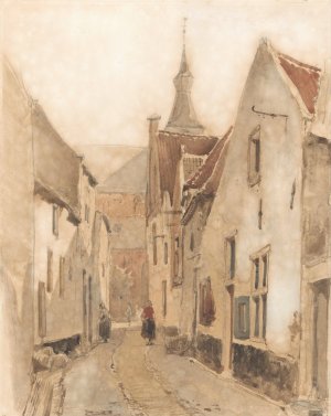 Gezicht in de Ridderstraat te Hattem by Johannes Bosboom Oil Painting
