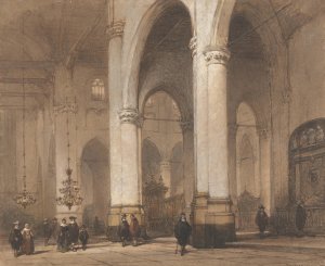 Gezicht in de St.-Laurenskerk te Rotterdam by Johannes Bosboom Oil Painting