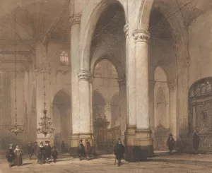 Gezicht in de St.-Laurenskerk te Rotterdam by Johannes Bosboom Oil Painting