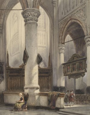 Interieur van de Nieuwe Kerk te Delft by Johannes Bosboom Oil Painting