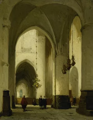 Interior of the Church of St Bavo in Haarlem by Johannes Bosboom Oil Painting