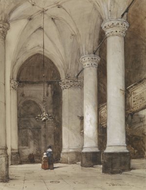 Southern aisle of the Great Church at The Hague by Johannes Bosboom Oil Painting