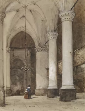 Southern aisle of the Great Church at The Hague by Johannes Bosboom Oil Painting