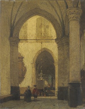 St. Laurens, Church At Alkmaar by Johannes Bosboom Oil Painting