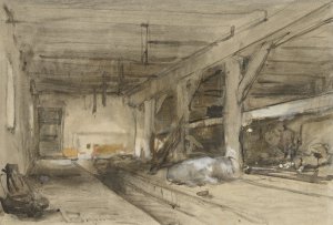 Stalinterieur by Johannes Bosboom Oil Painting
