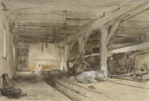 Stalinterieur by Johannes Bosboom Oil Painting