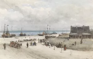 The Beach at Scheveningen Oil painting by Johannes Bosboom