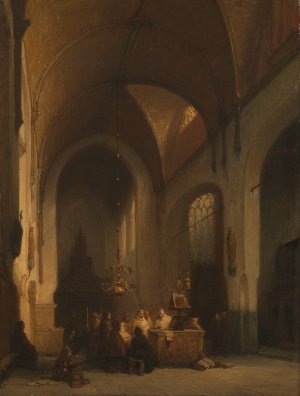 We sing your praises seven times a day by Johannes Bosboom Oil Painting