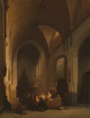 We sing your praises seven times a day by Johannes Bosboom Oil Painting