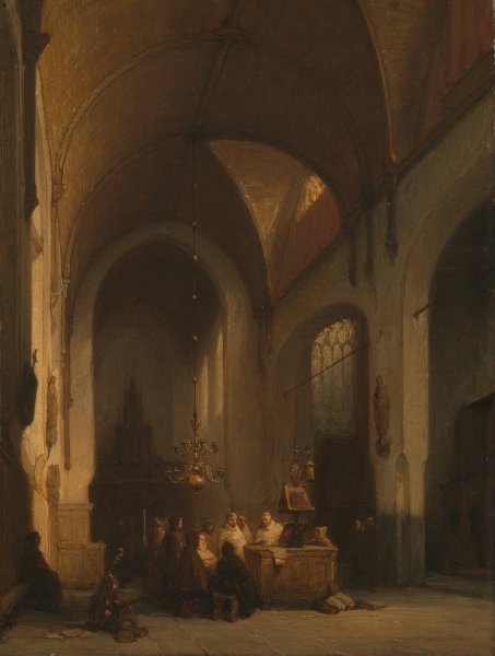 Main Product Photo of We sing your praises seven times a day  Painting by Johannes Bosboom