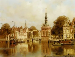 A View of Amsterdam Oil Painting by Johannes Christiaan Karel Klinkenberg - Bestsellers