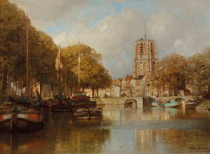 A View Of Leeuwarden With The Oldenhove by Johannes Christiaan Karel Klinkenberg Oil Painting