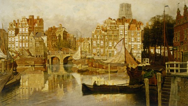 A View of the Blaak Rotterdam by Johannes Christiaan Karel Klinkenberg - Hand-Painted Oil Painting Reproduction