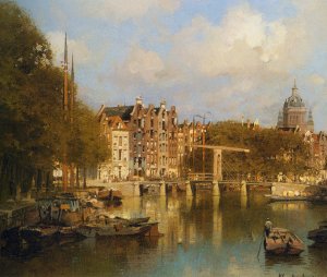 St. Nicolaas Kerk by Johannes Christiaan Karel Klinkenberg Oil Painting