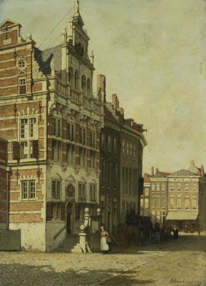 The Town Hall, The Hague Oil painting by Johannes Christiaan Karel Klinkenberg