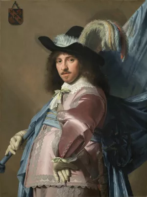 Andries Stilte as a Standard Bearer by Johannes Cornelisz Verspronck Oil Painting