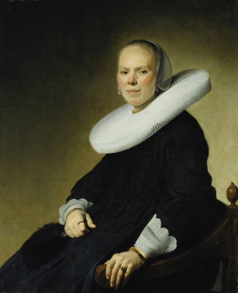 Main Product Photo of Portrait of a Woman in an Armchair  Painting by Johannes Cornelisz Verspronck