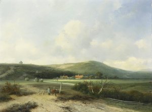 View in the Dunes by Johannes Franciscus Hoppenbrouwers Oil Painting