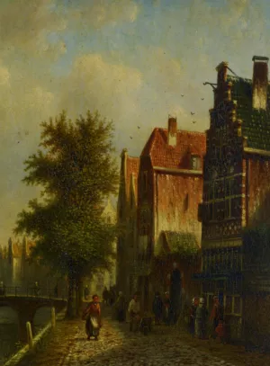 Beside The Canal by Johannes Franciscus Spohler - Oil Painting Reproduction