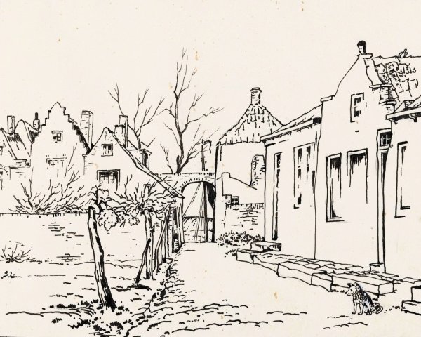 Main Product Photo of Buurtje te Veere  Painting by Johannes Frederik Engelbert Ten Klooster