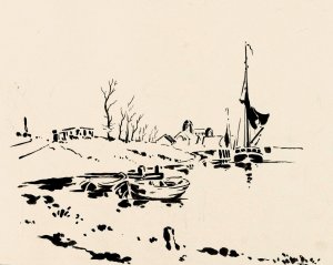 De haven en de Grote Kerk te Veere by Johannes Frederik Engelbert Ten Klooster Oil Painting