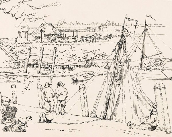 Main Product Photo of De haven te Veere  Painting by Johannes Frederik Engelbert Ten Klooster
