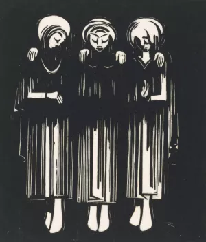 Drie vrouwen by Johannes Frederik Engelbert Ten Klooster Oil Painting