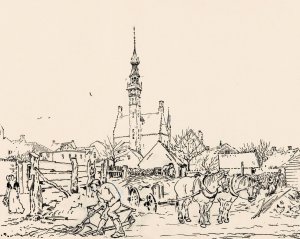 Gezicht op het stadhuis van Veere by Johannes Frederik Engelbert Ten Klooster Oil Painting