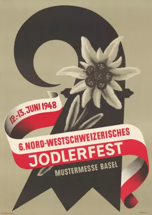 6. Nord-Westschweizerisches Jodlerfest, Mustermesse Basel Oil painting by Johannes Handschin