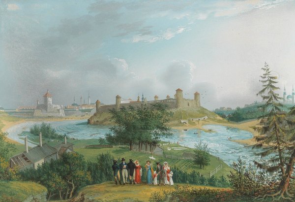 Main Product Photo of Die Ruinen der Veste Jwangorod  Painting by Johannes Hau