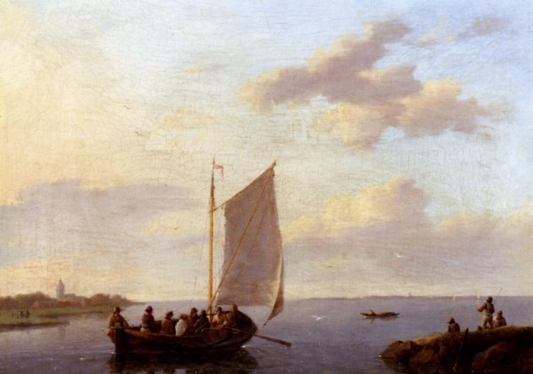 Main Product Photo of Off The Shore Painting by Johannes Hermanus Koekkoek