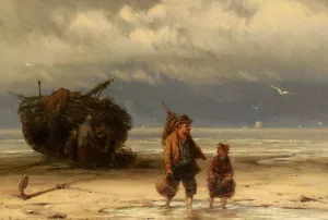 The Start of the Day Oil painting by Johannes Hermanus Koekkoek