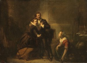 Hugo de Groot escapes in a bookcase from Loevestein Castle, Anno 1621 by Johannes Hinderikus Egenberger Oil Painting
