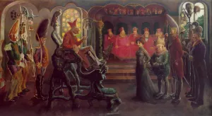 Das Lachkonzil by Johannes Holbek Oil Painting