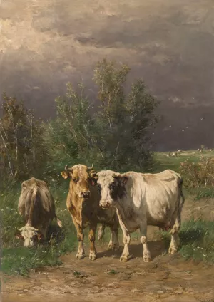 Before the Thunderstorm by Johannes Hubertus Leonardus De Haas Oil Painting