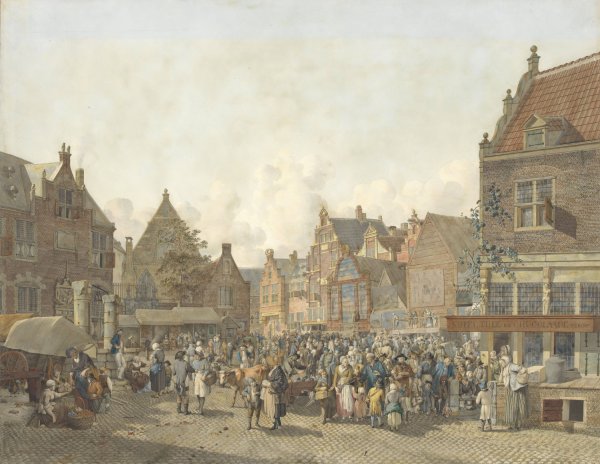 Town Square with Fair  by Johannes Huibert Prins - Hand-Painted Oil Painting Reproduction