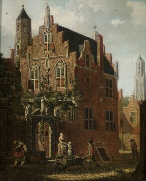 View of the city by Johannes Huibert Prins Oil Painting
