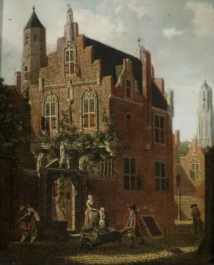View of the city by Johannes Huibert Prins Oil Painting