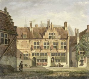 A Street in Amersfoort by Johannes Jelgerhuis Oil Painting