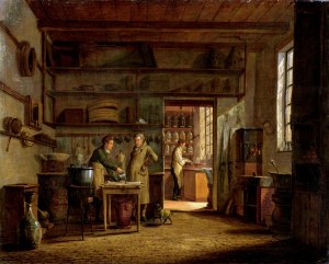 The Distillery of Apothecary A. d'Ailly by Johannes Jelgerhuis Oil Painting