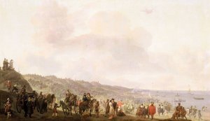 The Departure of Charles II by Johannes Lingelbach Oil Painting