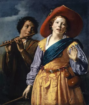 Singing Shepherdess with Shepherd Oil painting by Johannes Paulus Moreelse