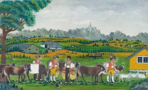Arriving At The Alp by Johannes Rechsteiner Oil Painting