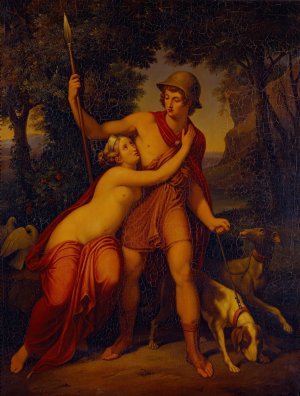 Venus And Adonis by Johannes Riepenhausen Oil Painting