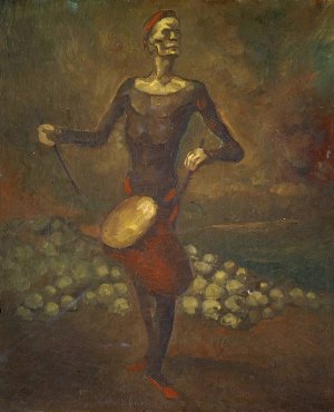 Macabre Drummer by Johannes Robert Schurch Oil Painting