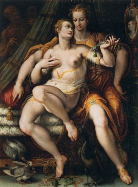 Main Product Photo of Vanity, Modesty and Death Painting by Johannes Stradanus